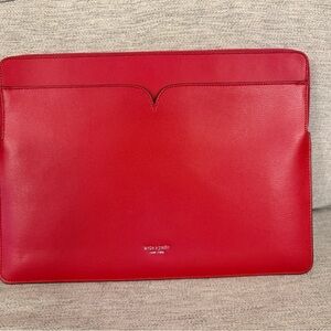 NWT Kate Spade Red Leather Laptop Sleeve